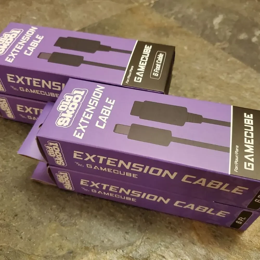 4 Gamecube Controller Extension Cables (NEW) - 6-Feet - Nintendo - Old Skool